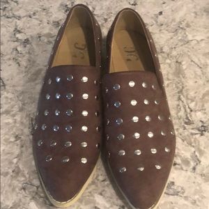 BNIB berry colored studded flats